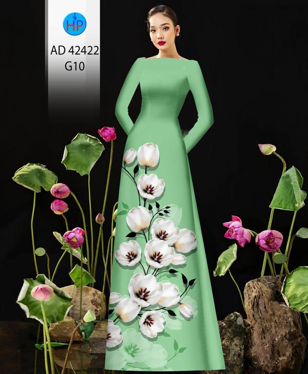 Vải Áo Dài Hoa In 3D AD 42422 10